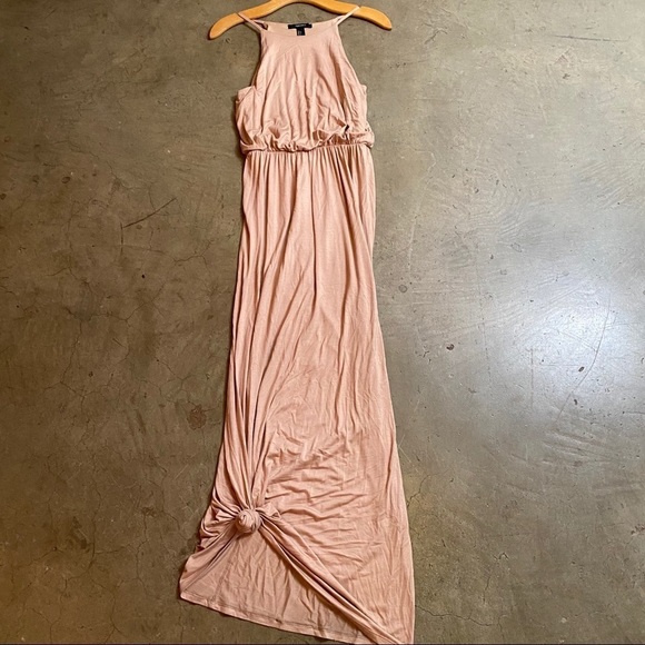 Halter maxi dress with smocked waist - Picture 1 of 5